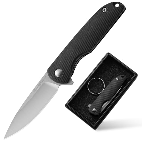DRACHENADER Mini Messer Kompaktes Taschenmesser für den Schlüsselanhänger Klappmesser Klein Einhandmesser, Schwarz von DRACHENADER