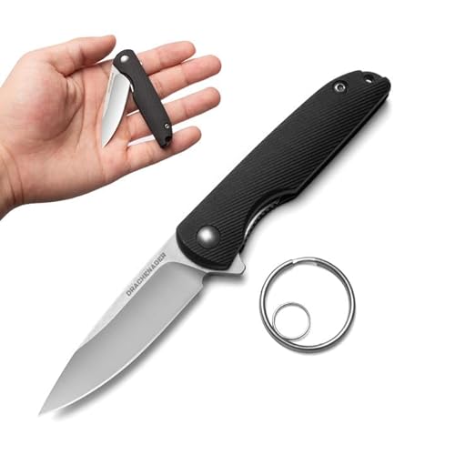 DRACHENADER Mini Messer Kompaktes Taschenmesser für den Schlüsselanhänger Klappmesser Klein Einhandmesser, Schwarz DRACHENADER Mini Messer Kompaktes Taschenmesser für den Schlüsselanhänger Klappmesser Klein Einhandmesser, Schwarz von DRACHENADER