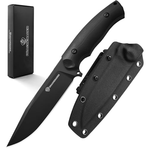 DRACHENADER Outdoor Messer Survival, 13, 2cm Klingenlänge Gürtelmesser, D2 Edelstahl Full Tang mit Kydex Scheide, G10 Griff Feststehende Klinge, Voll-Schwarz DRACHENADER Outdoor Messer Survival, 13, 2cm Klingenlänge Gürtelmesser, D2 Edelstahl Full Tang mit Kydex Scheide, G10 Griff Feststehende Klinge, Voll-Schwarz von DRACHENADER