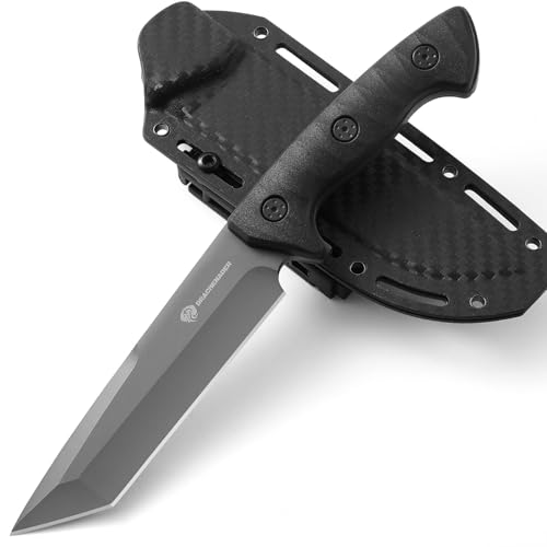 DRACHENADER Tanto Messer Feststehendes Survival Messer Gürtelmesser outdoor Überlebensmesser Full Tang mit ABS- Griff und Scheide von DRACHENADER