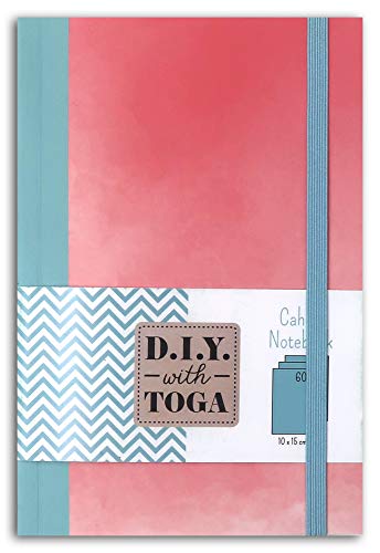D.I.Y with Toga Notizbuch, zweifarbig, Papier, Rosa und Blau, 10 x 15 cm von Toga