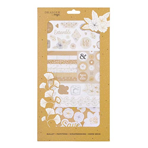 DRAEGER PARIS 1886 KTA007 Aufkleber, Papier, Gold und Weiß, 17 x 31 cm von DRAEGER