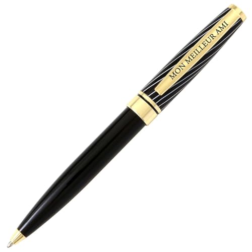 Die carterie 76000718 Kugelschreiber Einziehbar Serie Black & Gold mit Botschaft auf Clip Mein bester Freund von DRAEGER