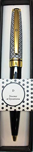 Die carterie 76000768 Kugelschreiber Einziehbar Serie Black & Gold mit Botschaft auf Clip D von DRAEGER PARIS 1886