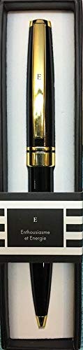 Die carterie 76000778 Kugelschreiber Einziehbar Serie Black & Gold mit Botschaft auf Clip E von DRAEGER PARIS 1886
