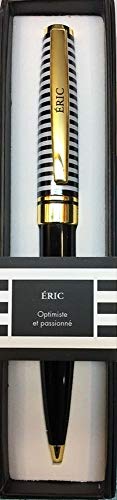 Die carterie 76000782 Kugelschreiber Einziehbar Serie Black & Gold mit Botschaft auf Clip Eric von DRAEGER PARIS 1886