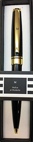 Die carterie 76000826 Kugelschreiber Einziehbar Serie Black & Gold mit Botschaft auf Clip M von DRAEGER PARIS 1886