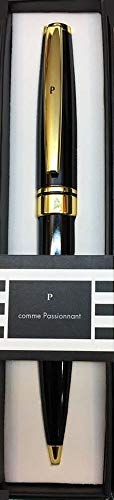 Die carterie 76000840 Kugelschreiber Einziehbar Serie Black & Gold mit Botschaft auf Clip P von DRAEGER PARIS 1886