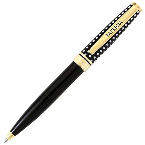 Die carterie 76000844 Kugelschreiber Einziehbar Serie Black & Gold mit Botschaft auf Clip Patricia von DRAEGER