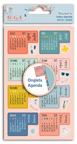 Toga Oh La La 18 Sticker Registerkarten Agenda 2019-2020-Oh La La, mehrfarbig, nicht anwendbar von Toga