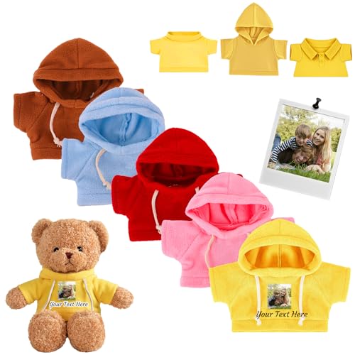 DRAJOIN Individuelle Teddybär-Kleidung mit Namensfoto, Personalisierte Stofftier-Kleidung Passend für 20-40 cm Stoffbär-Kleidung, Individuelle Puppen-Kleidung zum Selbermachen Plüschpuppen-Shirt DRAJOIN Individuelle Teddybär-Kleidung mit Namensfoto, Personalisierte Stofftier-Kleidung Passend für 20-40 cm Stoffbär-Kleidung, Individuelle Puppen-Kleidung zum Selbermachen Plüschpuppen-Shirt von DRAJOIN