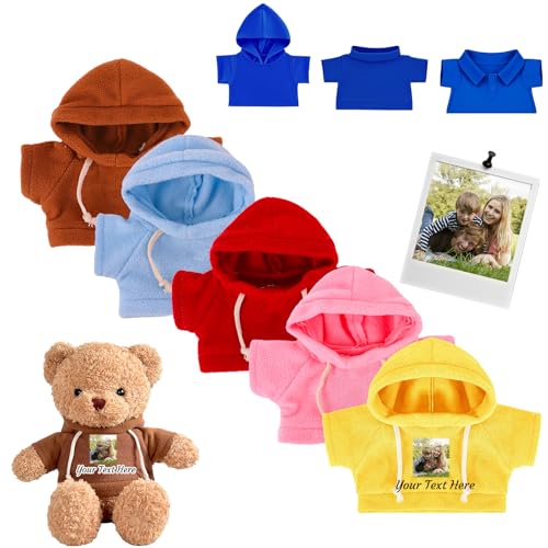 DRAJOIN Individuelle Teddybär-Kleidung mit Namensfoto, Personalisierte Stofftier-Kleidung Passend für 20-40 cm Stoffbär-Kleidung, Individuelle Puppen-Kleidung zum Selbermachen Plüschpuppen-Shirt DRAJOIN Individuelle Teddybär-Kleidung mit Namensfoto, Personalisierte Stofftier-Kleidung Passend für 20-40 cm Stoffbär-Kleidung, Individuelle Puppen-Kleidung zum Selbermachen Plüschpuppen-Shirt von DRAJOIN