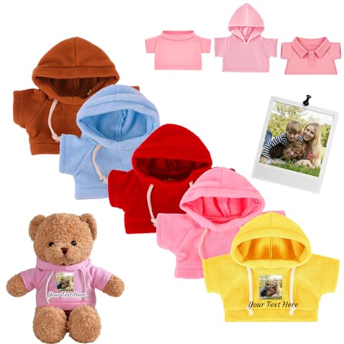 DRAJOIN Individuelle Teddybär-Kleidung mit Namensfoto, Personalisierte Stofftier-Kleidung Passend für 20-40 cm Stoffbär-Kleidung, Individuelle Puppen-Kleidung zum Selbermachen Plüschpuppen-Shirt DRAJOIN Individuelle Teddybär-Kleidung mit Namensfoto, Personalisierte Stofftier-Kleidung Passend für 20-40 cm Stoffbär-Kleidung, Individuelle Puppen-Kleidung zum Selbermachen Plüschpuppen-Shirt von DRAJOIN