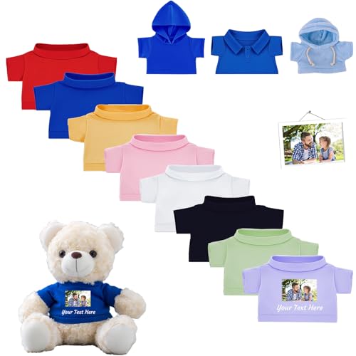 DRAJOIN Personalisierte Teddybär-Kleidung mit Namensfoto, Individuelle Stofftier-Kleidung Passend für 20-40 cm Stoffbär-Kleidung, Personalisierte Puppen-Kleidung zum Selbermachen Plüschpuppen-Shirt DRAJOIN Personalisierte Teddybär-Kleidung mit Namensfoto, Individuelle Stofftier-Kleidung Passend für 20-40 cm Stoffbär-Kleidung, Personalisierte Puppen-Kleidung zum Selbermachen Plüschpuppen-Shirt von DRAJOIN