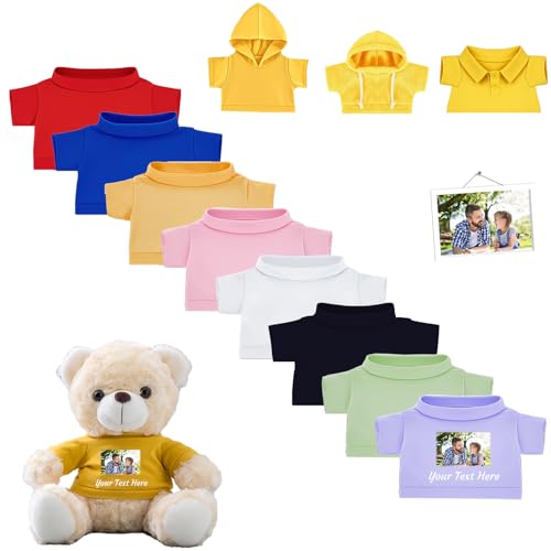 DRAJOIN Personalisierte Teddybär-Kleidung mit Namensfoto, Individuelle Stofftier-Kleidung Passend für 20-40 cm Stoffbär-Kleidung, Personalisierte Puppen-Kleidung zum Selbermachen Plüschpuppen-Shirt DRAJOIN Personalisierte Teddybär-Kleidung mit Namensfoto, Individuelle Stofftier-Kleidung Passend für 20-40 cm Stoffbär-Kleidung, Personalisierte Puppen-Kleidung zum Selbermachen Plüschpuppen-Shirt von DRAJOIN