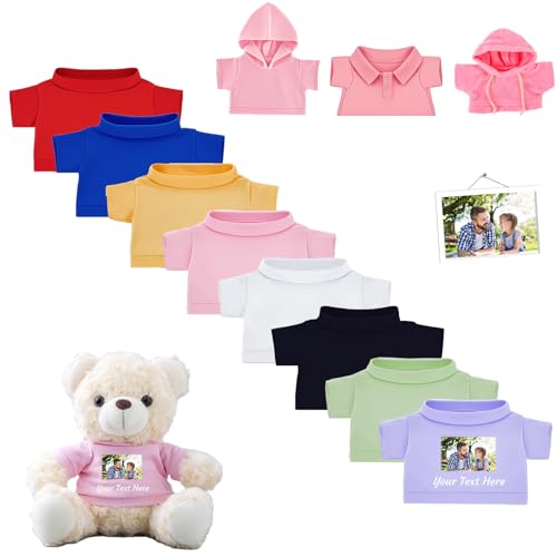 DRAJOIN Personalisierte Teddybär-Kleidung mit Namensfoto, Individuelle Stofftier-Kleidung Passend für 20-40 cm Stoffbär-Kleidung, Personalisierte Puppen-Kleidung zum Selbermachen Plüschpuppen-Shirt DRAJOIN Personalisierte Teddybär-Kleidung mit Namensfoto, Individuelle Stofftier-Kleidung Passend für 20-40 cm Stoffbär-Kleidung, Personalisierte Puppen-Kleidung zum Selbermachen Plüschpuppen-Shirt von DRAJOIN