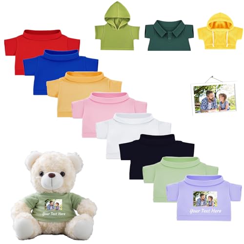 DRAJOIN Personalisierte Teddybär-Kleidung mit Namensfoto, Individuelle Stofftier-Kleidung Passend für 20-40 cm Stoffbär-Kleidung, Personalisierte Puppen-Kleidung zum Selbermachen Plüschpuppen-Shirt DRAJOIN Personalisierte Teddybär-Kleidung mit Namensfoto, Individuelle Stofftier-Kleidung Passend für 20-40 cm Stoffbär-Kleidung, Personalisierte Puppen-Kleidung zum Selbermachen Plüschpuppen-Shirt von DRAJOIN