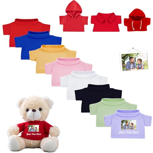 DRAJOIN Personalisierte Teddybär-Kleidung mit Namensfoto, Individuelle Stofftier-Kleidung Passend für 20-40 cm Stoffbär-Kleidung, Personalisierte Puppen-Kleidung zum Selbermachen Plüschpuppen-Shirt DRAJOIN Personalisierte Teddybär-Kleidung mit Namensfoto, Individuelle Stofftier-Kleidung Passend für 20-40 cm Stoffbär-Kleidung, Personalisierte Puppen-Kleidung zum Selbermachen Plüschpuppen-Shirt von DRAJOIN