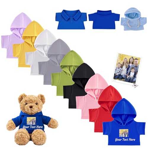 DRAJOIN Personalisierte Teddybär-Kleidung mit Namensfoto, Individuelle Stofftier-Kleidung für 20-40 cm Stoffbär-Kleidung, Personalisierte Puppen-Kleidung für Ihr Eigenes Plüschpuppen-Shirt DRAJOIN Personalisierte Teddybär-Kleidung mit Namensfoto, Individuelle Stofftier-Kleidung für 20-40 cm Stoffbär-Kleidung, Personalisierte Puppen-Kleidung für Ihr Eigenes Plüschpuppen-Shirt von DRAJOIN