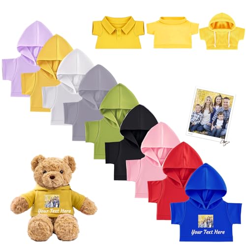 DRAJOIN Personalisierte Teddybär-Kleidung mit Namensfoto, Individuelle Stofftier-Kleidung für 20-40 cm Stoffbär-Kleidung, Personalisierte Puppen-Kleidung für Ihr Eigenes Plüschpuppen-Shirt DRAJOIN Personalisierte Teddybär-Kleidung mit Namensfoto, Individuelle Stofftier-Kleidung für 20-40 cm Stoffbär-Kleidung, Personalisierte Puppen-Kleidung für Ihr Eigenes Plüschpuppen-Shirt von DRAJOIN
