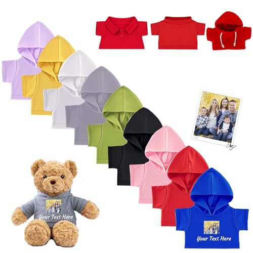 DRAJOIN Personalisierte Teddybär-Kleidung mit Namensfoto, Individuelle Stofftier-Kleidung für 20-40 cm Stoffbär-Kleidung, Personalisierte Puppen-Kleidung für Ihr Eigenes Plüschpuppen-Shirt DRAJOIN Personalisierte Teddybär-Kleidung mit Namensfoto, Individuelle Stofftier-Kleidung für 20-40 cm Stoffbär-Kleidung, Personalisierte Puppen-Kleidung für Ihr Eigenes Plüschpuppen-Shirt von DRAJOIN
