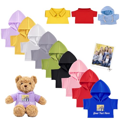 DRAJOIN Personalisierte Teddybär-Kleidung mit Namensfoto, Individuelle Stofftier-Kleidung für 20-40 cm Stoffbär-Kleidung, Personalisierte Puppen-Kleidung für Ihr Eigenes Plüschpuppen-Shirt DRAJOIN Personalisierte Teddybär-Kleidung mit Namensfoto, Individuelle Stofftier-Kleidung für 20-40 cm Stoffbär-Kleidung, Personalisierte Puppen-Kleidung für Ihr Eigenes Plüschpuppen-Shirt von DRAJOIN