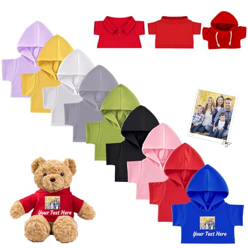 DRAJOIN Personalisierte Teddybär-Kleidung mit Namensfoto, Individuelle Stofftier-Kleidung für 20-40 cm Stoffbär-Kleidung, Personalisierte Puppen-Kleidung für Ihr Eigenes Plüschpuppen-Shirt DRAJOIN Personalisierte Teddybär-Kleidung mit Namensfoto, Individuelle Stofftier-Kleidung für 20-40 cm Stoffbär-Kleidung, Personalisierte Puppen-Kleidung für Ihr Eigenes Plüschpuppen-Shirt von DRAJOIN
