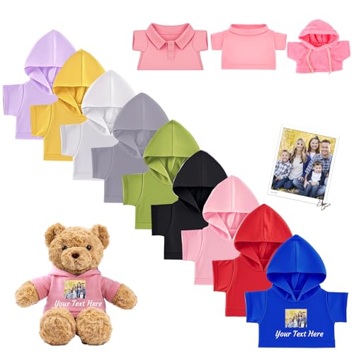 DRAJOIN Personalisierte Teddybär-Kleidung mit Namensfoto, Individuelle Stofftier-Kleidung für 20-40 cm Stoffbär-Kleidung, Personalisierte Puppen-Kleidung für Ihr Eigenes Plüschpuppen-Shirt DRAJOIN Personalisierte Teddybär-Kleidung mit Namensfoto, Individuelle Stofftier-Kleidung für 20-40 cm Stoffbär-Kleidung, Personalisierte Puppen-Kleidung für Ihr Eigenes Plüschpuppen-Shirt von DRAJOIN