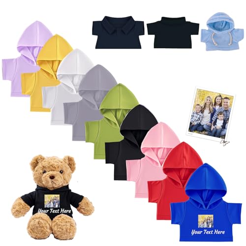 DRAJOIN Personalisierte Teddybär-Kleidung mit Namensfoto, Individuelle Stofftier-Kleidung für 20-40 cm Stoffbär-Kleidung, Personalisierte Puppen-Kleidung für Ihr Eigenes Plüschpuppen-Shirt DRAJOIN Personalisierte Teddybär-Kleidung mit Namensfoto, Individuelle Stofftier-Kleidung für 20-40 cm Stoffbär-Kleidung, Personalisierte Puppen-Kleidung für Ihr Eigenes Plüschpuppen-Shirt von DRAJOIN