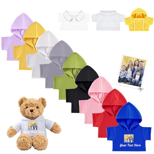 DRAJOIN Personalisierte Teddybär-Kleidung mit Namensfoto, Individuelle Stofftier-Kleidung für 20-40 cm Stoffbär-Kleidung, Personalisierte Puppen-Kleidung für Ihr Eigenes Plüschpuppen-Shirt DRAJOIN Personalisierte Teddybär-Kleidung mit Namensfoto, Individuelle Stofftier-Kleidung für 20-40 cm Stoffbär-Kleidung, Personalisierte Puppen-Kleidung für Ihr Eigenes Plüschpuppen-Shirt von DRAJOIN