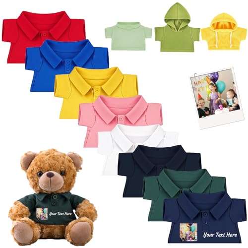 DRAJOIN Personalisierte Teddybär-Kleidung mit Namensfoto, Personalisierte Stofftier-Kleidung Passend für 20-40 cm Teddybär, Personalisierte Puppen-Kleidung zum Selbermachen Plüschpuppen-Shirt DRAJOIN Personalisierte Teddybär-Kleidung mit Namensfoto, Personalisierte Stofftier-Kleidung Passend für 20-40 cm Teddybär, Personalisierte Puppen-Kleidung zum Selbermachen Plüschpuppen-Shirt von DRAJOIN