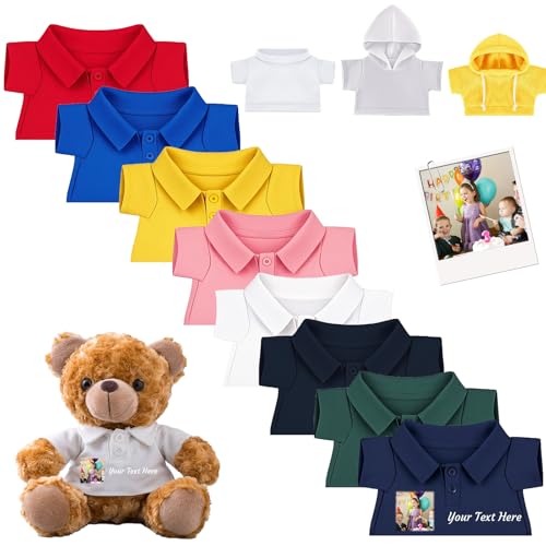 DRAJOIN Personalisierte Teddybär-Kleidung mit Namensfoto, Personalisierte Stofftier-Kleidung Passend für 20-40 cm Teddybär, Personalisierte Puppen-Kleidung zum Selbermachen Plüschpuppen-Shirt DRAJOIN Personalisierte Teddybär-Kleidung mit Namensfoto, Personalisierte Stofftier-Kleidung Passend für 20-40 cm Teddybär, Personalisierte Puppen-Kleidung zum Selbermachen Plüschpuppen-Shirt von DRAJOIN