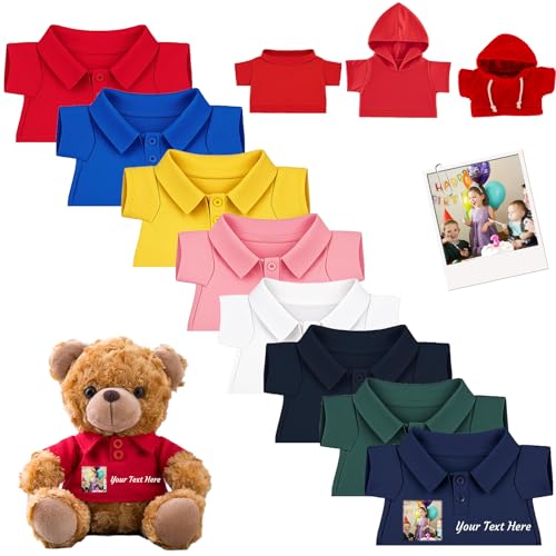 DRAJOIN Personalisierte Teddybär-Kleidung mit Namensfoto, Personalisierte Stofftier-Kleidung Passend für 20-40 cm Teddybär, Personalisierte Puppen-Kleidung zum Selbermachen Plüschpuppen-Shirt DRAJOIN Personalisierte Teddybär-Kleidung mit Namensfoto, Personalisierte Stofftier-Kleidung Passend für 20-40 cm Teddybär, Personalisierte Puppen-Kleidung zum Selbermachen Plüschpuppen-Shirt von DRAJOIN