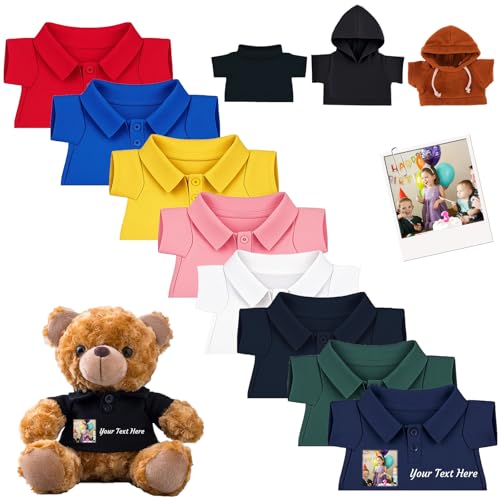 DRAJOIN Personalisierte Teddybär-Kleidung mit Namensfoto, Personalisierte Stofftier-Kleidung Passend für 20-40 cm Teddybär, Personalisierte Puppen-Kleidung zum Selbermachen Plüschpuppen-Shirt DRAJOIN Personalisierte Teddybär-Kleidung mit Namensfoto, Personalisierte Stofftier-Kleidung Passend für 20-40 cm Teddybär, Personalisierte Puppen-Kleidung zum Selbermachen Plüschpuppen-Shirt von DRAJOIN