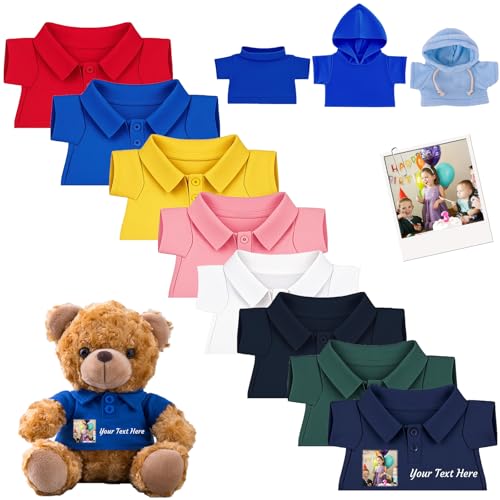 DRAJOIN Personalisierte Teddybär-Kleidung mit Namensfoto, Personalisierte Stofftier-Kleidung Passend für 20-40 cm Teddybär, Personalisierte Puppen-Kleidung zum Selbermachen Plüschpuppen-Shirt DRAJOIN Personalisierte Teddybär-Kleidung mit Namensfoto, Personalisierte Stofftier-Kleidung Passend für 20-40 cm Teddybär, Personalisierte Puppen-Kleidung zum Selbermachen Plüschpuppen-Shirt von DRAJOIN