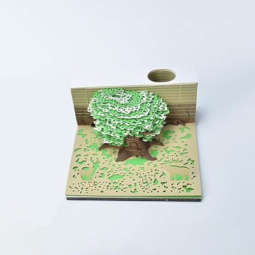 3D Notizblock,3D Kalender Schreibtisch Dekoration,3d Calendar 2024,Grüne Wälder 3D Memo Pad ohne Licht,Kreatives Papierskulptur Bastel DIY Geschenk(130 Blätter) von DRASHMIZE