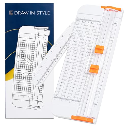 Papierschneider mit 2 Klingen – für A3, A4, A5, A6 - Seitenlineal, automatischer Klingenschutz und austauschbare Klingen - präzises und kreatives Arbeiten in Büro, Schule, Uni und Zuhause - Weiß Papierschneider mit 2 Klingen – für A3, A4, A5, A6 - Seitenlineal, automatischer Klingenschutz und austauschbare Klingen - präzises und kreatives Arbeiten in Büro, Schule, Uni und Zuhause - Weiß von DRAW IN STYLE