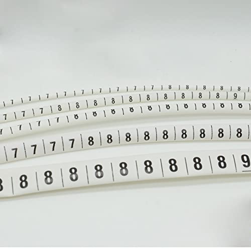 Weiße PVC-Kabelnummernetiketten – 1000 Stück 0–9, 2:1-Schrumpfung for Drähte(100 each for 2mm 0-9) von DRDQFF