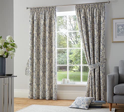 Dreams & Drapes Design Averie Vorhänge mit Raffhaltern, Bleistiftfalten, 168 x 229 cm, Blau, 2 Stück Dreams & Drapes Design Averie Vorhänge mit Raffhaltern, Bleistiftfalten, 168 x 229 cm, Blau, 2 Stück von DREAMS AND DRAPES