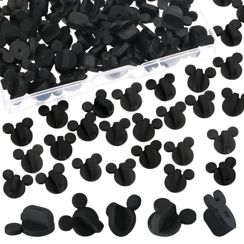 DREMISI 50 Stück PVC-Gummi-Mauskopf-Stecknadel-Verschlüsse, Maus-Ohren, Anstecknadeln, Clutchbacks, Clutchbacks, Halter, Kleidernadelhalter als Ersatz, Uniform, Abzeichen, Bastelzubehör DREMISI 50 Stück PVC-Gummi-Mauskopf-Stecknadel-Verschlüsse, Maus-Ohren, Anstecknadeln, Clutchbacks, Clutchbacks, Halter, Kleidernadelhalter als Ersatz, Uniform, Abzeichen, Bastelzubehör von DREMISI