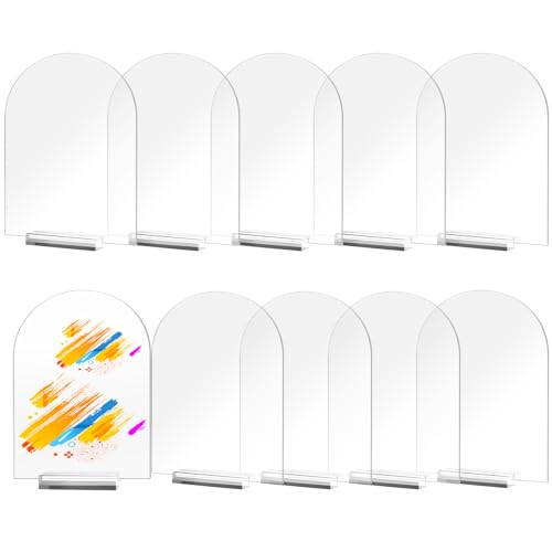 DRERIO 10 Stück Bogen AcrylSchild Blanko mit Acrylglas-Basis, Durchsichtig Tischnummern Hochzeit Gewölbt Acryl-Tischkarten, Namensschilder Hochzeit Acryl Ständer für Dekoration, Party, Jubiläum DRERIO 10 Stück Bogen AcrylSchild Blanko mit Acrylglas-Basis, Durchsichtig Tischnummern Hochzeit Gewölbt Acryl-Tischkarten, Namensschilder Hochzeit Acryl Ständer für Dekoration, Party, Jubiläum von DRERIO