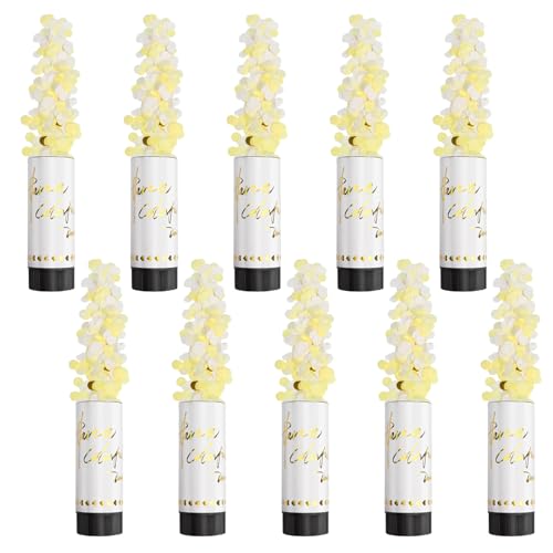 DRERIO 10 Stück Konfettikanone Weiß Konfettiregen Hochzeit Party Poppers,konfettikanone hochzeit Gender Reveal Kanone,11cm mit drehbarem schwarzem Drehteller nach links für Weihnachten Jahrestag DRERIO 10 Stück Konfettikanone Weiß Konfettiregen Hochzeit Party Poppers,konfettikanone hochzeit Gender Reveal Kanone,11cm mit drehbarem schwarzem Drehteller nach links für Weihnachten Jahrestag von DRERIO