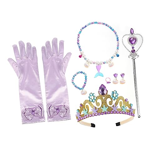 DRESSOOS 1 Set Meerjungfrau Schmuckset Mit Halskette Armband Ohrringen Und Accessoires Für Perfekt Für Unterwasser Partys Und Rollenspiele Für ädchen von DRESSOOS