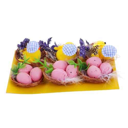 DRESSOOS Nest-dekorationsset Für Ostern 6 Künstliche Eier Osterdekorationen Für Zuhause Osterkörbchenfüller Spielzeug von DRESSOOS