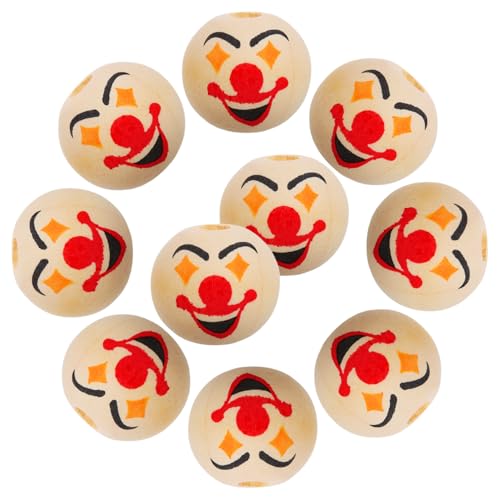DRESSOOS 10 Stück Clown Holzperlen für DIY Schmuck Lustige Puppenköpfe zum Basteln von Armbändern und Ohrringen aus Sicherem Holz für Kreative Projekte DRESSOOS 10 Stück Clown Holzperlen für DIY Schmuck Lustige Puppenköpfe zum Basteln von Armbändern und Ohrringen aus Sicherem Holz für Kreative Projekte von DRESSOOS