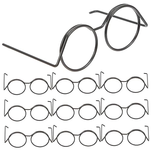 DRESSOOS 10 Stück Mini Brillen Aus Metall, Puppenbrillen, Ornamente, DIY Puppenbrillen, Mini Puppenbrillen, Mini Sonnenbrillen Für Puppen, Puppenbrillen Zum Basteln, Miniatur von DRESSOOS