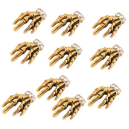 DRESSOOS 10 Stück Teiliges Alloy Nagelkunst Dekoration Skelett Hand Design Maniküre Nail Art Decals für DIY Nageldesign und Kreative Nageltransfers von DRESSOOS