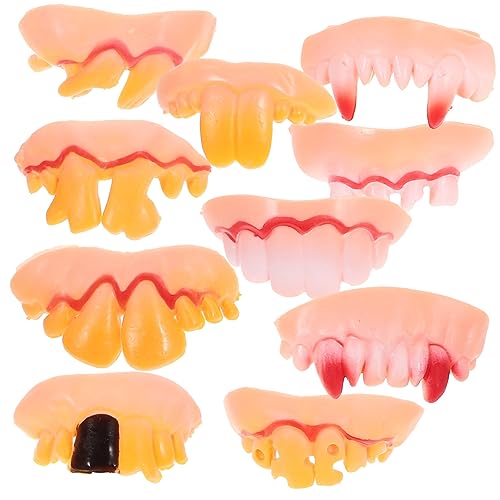 DRESSOOS 10 Teiliges Set Halloween Zähne, Halloween Kostümzubehör, Rollenspiel Dekorationen, Lustige Zähne, Hässliche Halloween Kostüme, Falsche Lustige Zahnprothesen, Cosplay DRESSOOS 10 Teiliges Set Halloween Zähne, Halloween Kostümzubehör, Rollenspiel Dekorationen, Lustige Zähne, Hässliche Halloween Kostüme, Falsche Lustige Zahnprothesen, Cosplay von DRESSOOS