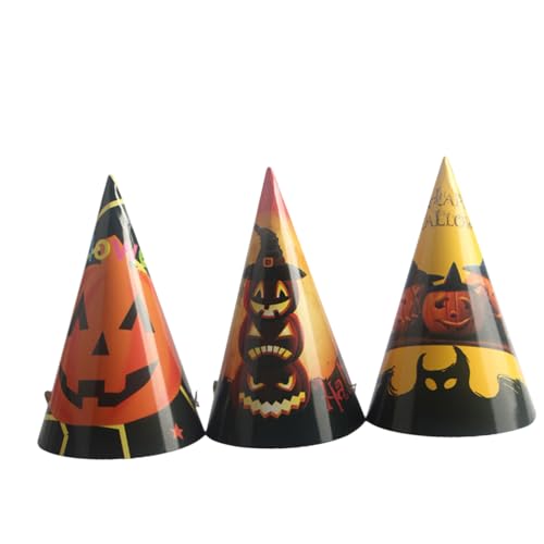 DRESSOOS 10St Partyhüte aus Papier halloween zubehör kinder Hexenhut für Kinder Papierhut für Kinder Halloween-Hüte für Kinder Geburtstagskopfschmuck für Kinder spitz Requisiten Kürbishut von DRESSOOS