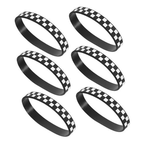 DRESSOOS 12 Stück Teiliges Silikonarmband mit Kariertem Muster Leichtes Sportarmband für Mädchen Racing Themen Party und Sport Event Dezentes Handgelenkband für Team und Alltag DRESSOOS 12 Stück Teiliges Silikonarmband mit Kariertem Muster Leichtes Sportarmband für Mädchen Racing Themen Party und Sport Event Dezentes Handgelenkband für Team und Alltag von DRESSOOS